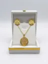 Ensemble Bijoux Dorés avec Gravure Géométrique
