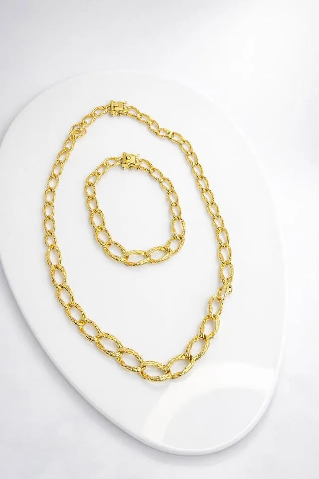 Parure chaîne et bracelet en or