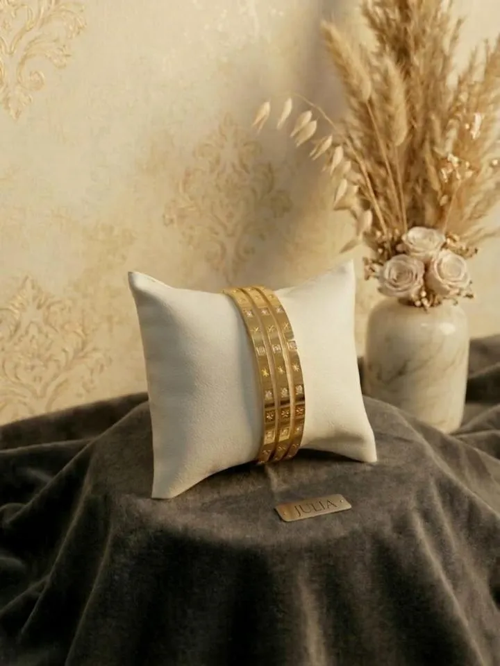 3 Bracelet Jonc Large Pavé taille moyenne