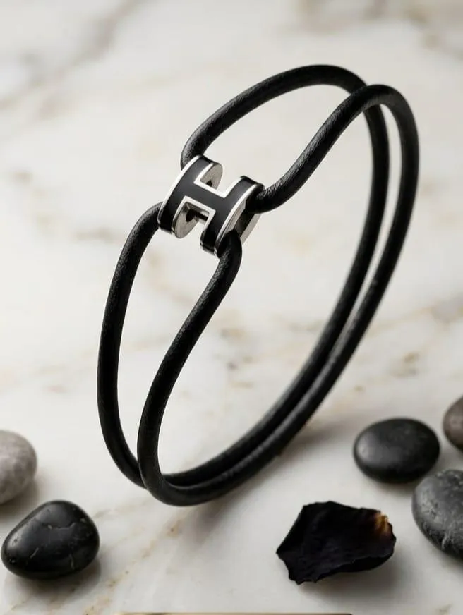 Bracelet Cercle Vis et Pavé (Style Love) ajustable AJUSTABLE noir