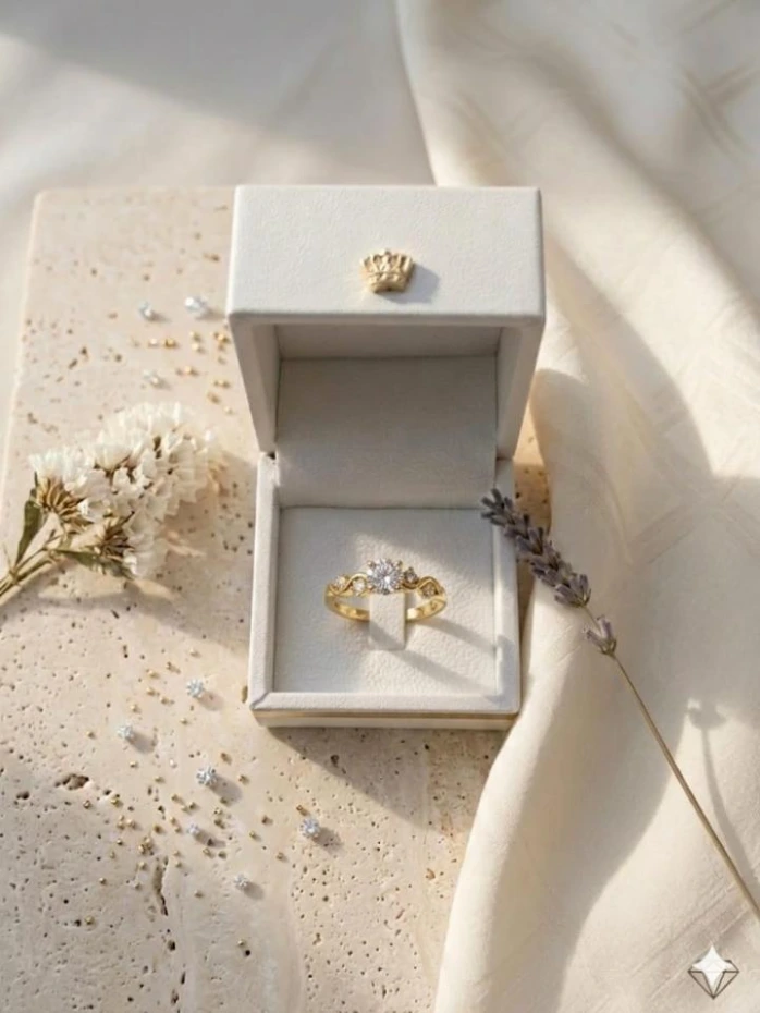 Bague de fiançailles (Solitaire accompagné).